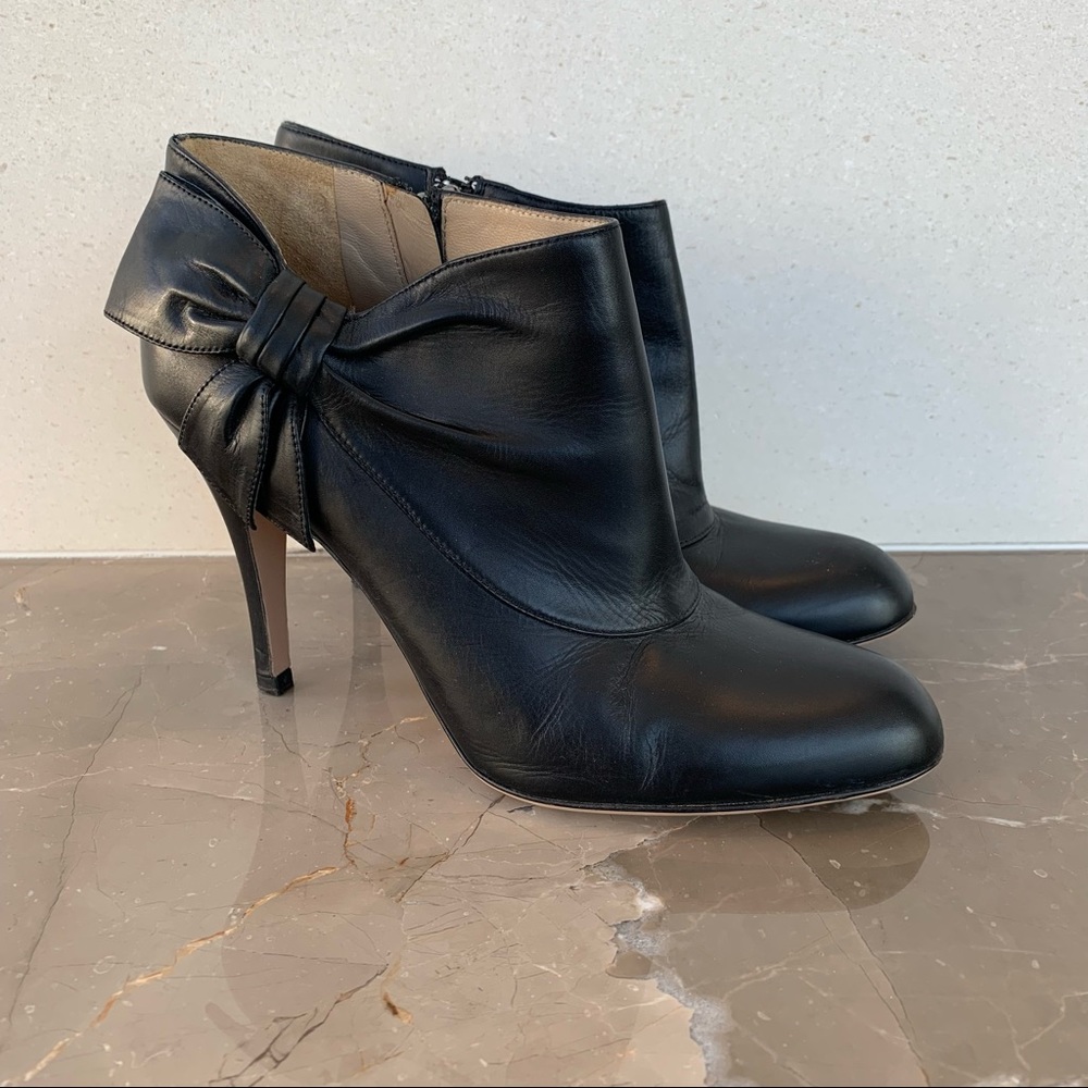 Valentino Garavani Bow Ankle Booties, Size 36.5